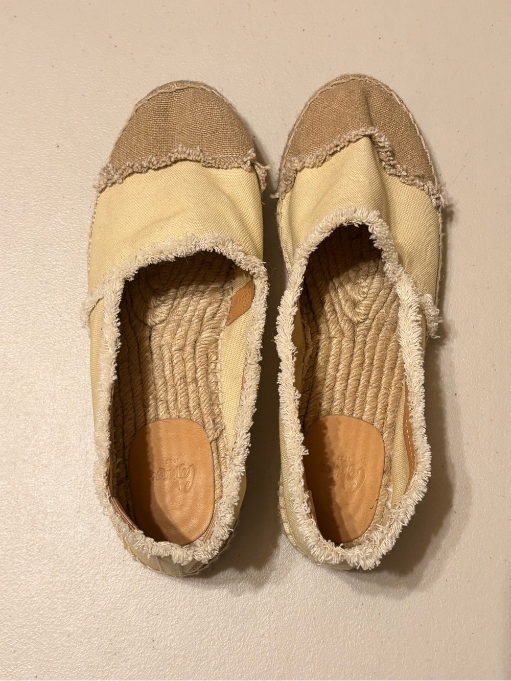 Castaner Kampala Two-Tone Cream and Beige Canvas Espadrilles 40 - Picture 5 of 7